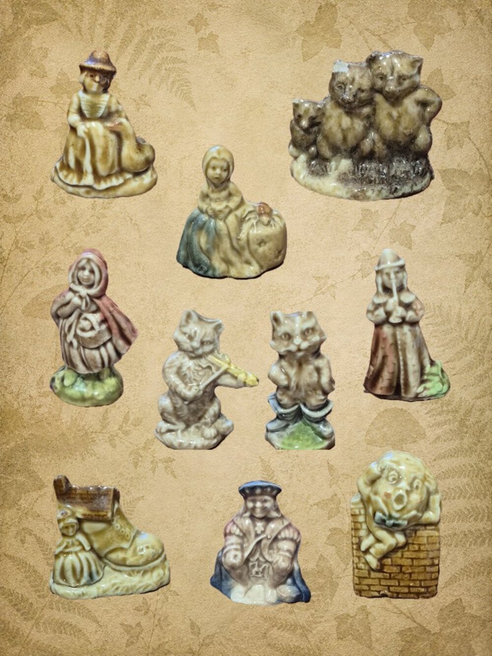 Fairy Tales 👑🧚‍♀️ Vintage Wade Red Rose Nursery Rhyme Figurines